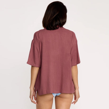 VOLCOM Women's Emma Rushton Short Sleeve Shirt - Vintage Brown