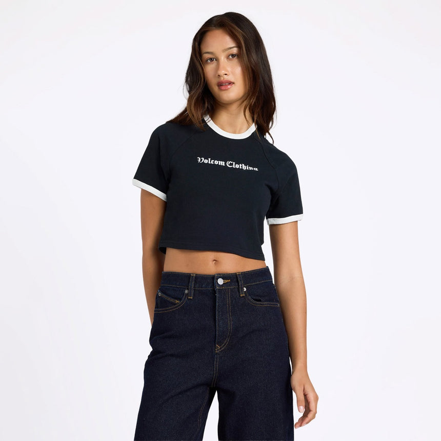 VOLCOM Women's Eyeonu Tee - Vintage Black