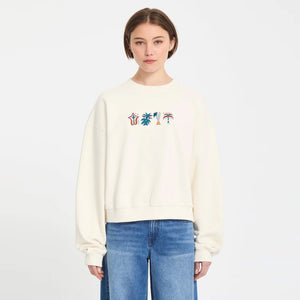VOLCOM Women's Featured Artist Bruno Lucas Crew - Off White