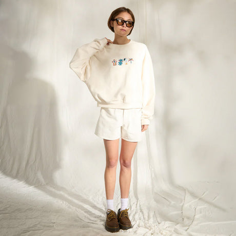 VOLCOM Women's Featured Artist Bruno Lucas Crew - Off White