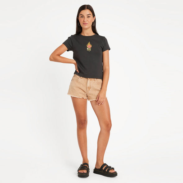 VOLCOM Women's Have A Clue Tee - Vintage Black