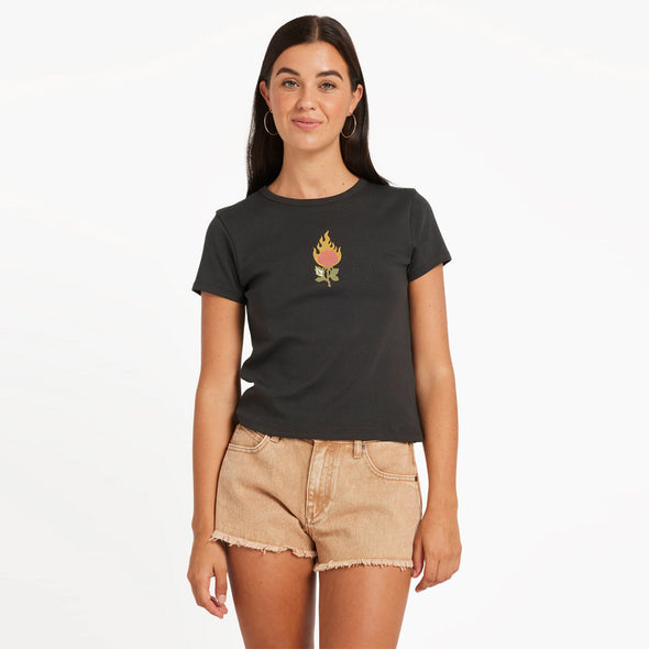 VOLCOM Women's Have A Clue Tee - Vintage Black
