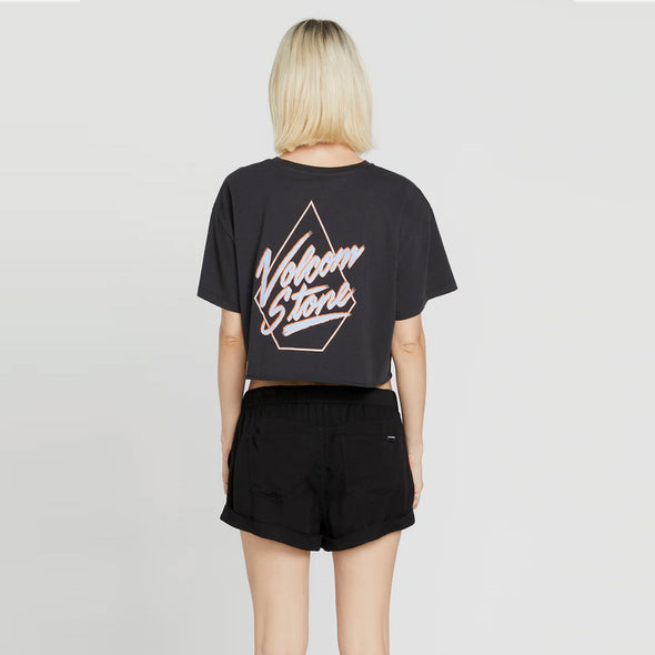 VOLCOM Women's Just a Trim Tee - Vintage Black