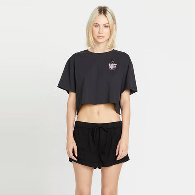 VOLCOM Women's Just a Trim Tee - Vintage Black