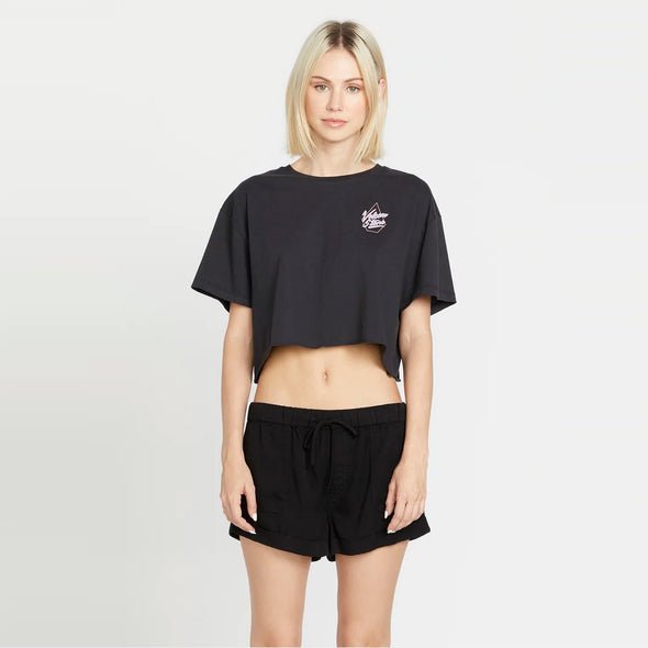 VOLCOM Women's Just a Trim Tee - Vintage Black