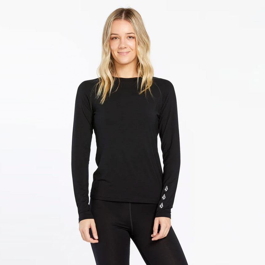 VOLCOM Women's Merino Blend Base Layer Crew - Black