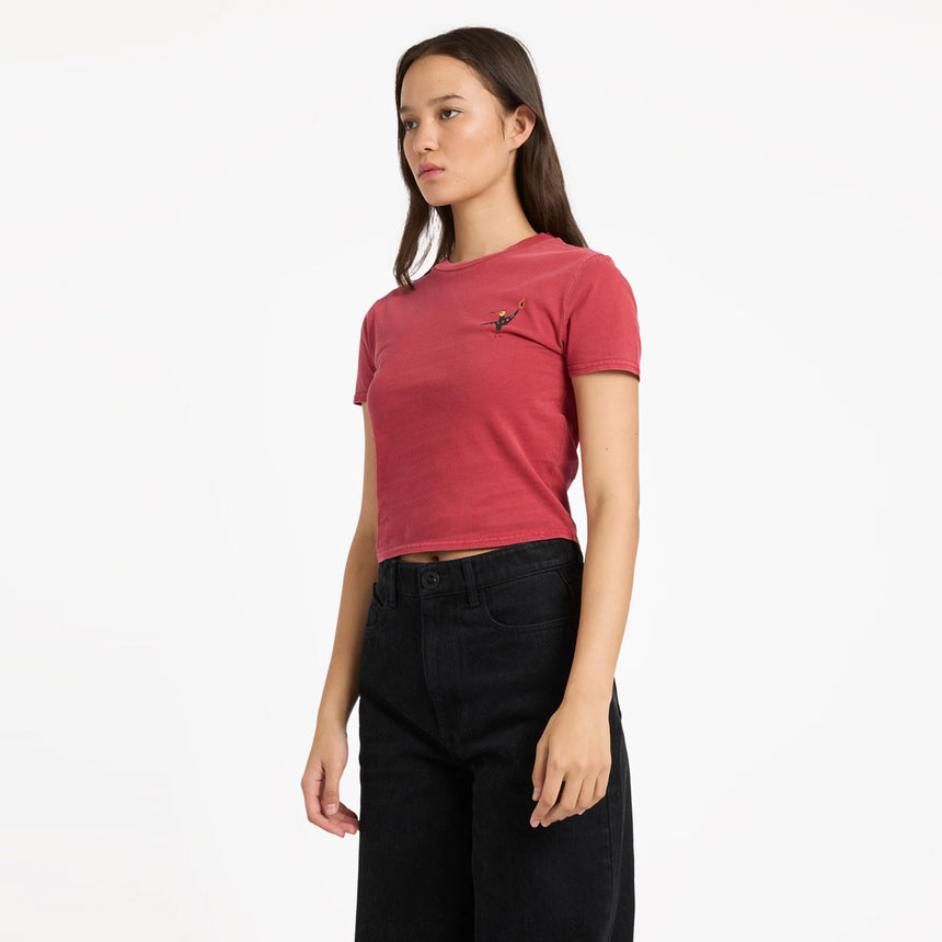 VOLCOM Women's Moove On Tee - Deep Red