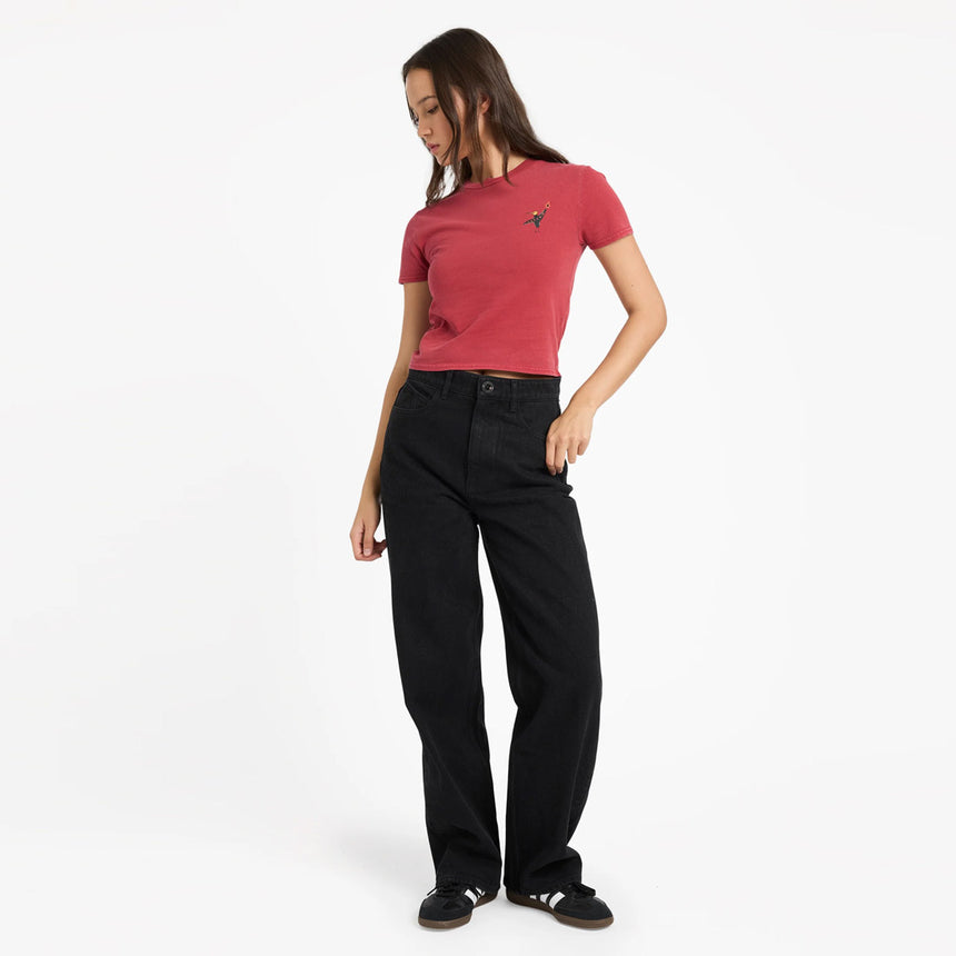 VOLCOM Women's Moove On Tee - Deep Red