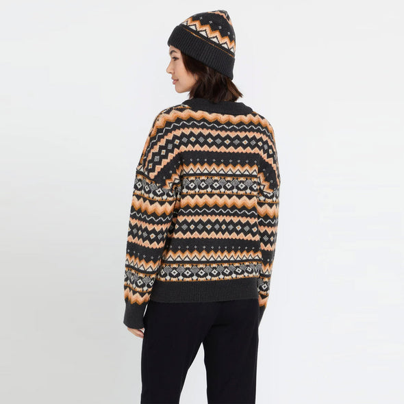 VOLCOM Women's Not Fairisle Sweater - Vintage Black