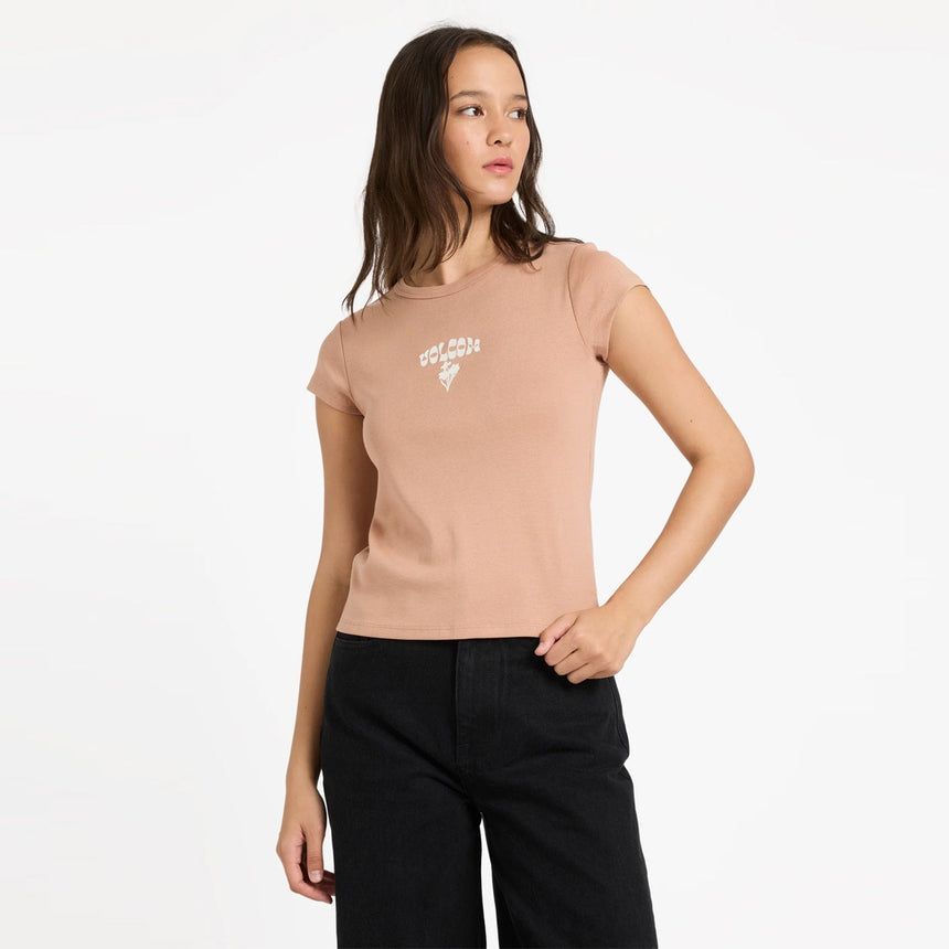 VOLCOM Women's Not Ur Baby Tee - Pale Khaki