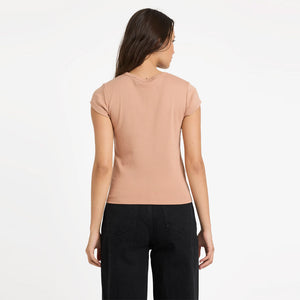 VOLCOM Women's Not Ur Baby Tee - Pale Khaki