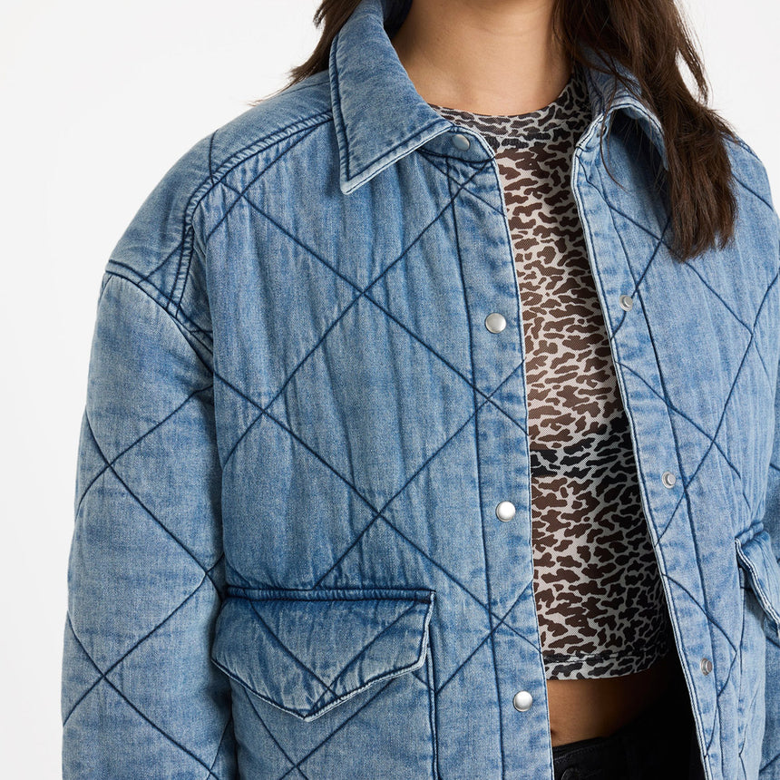 VOLCOM Women's OC Ramps Quilted Jacket - Worn Light Blue