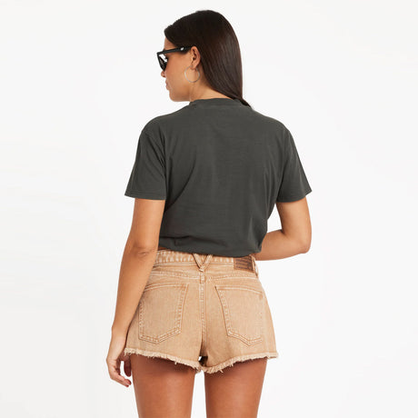 VOLCOM Women's Oz Dial Crop Tee - Vintage Black