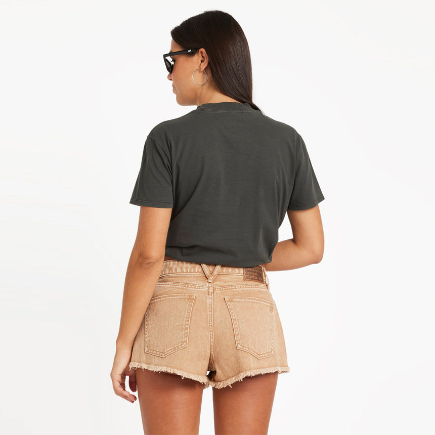VOLCOM Women's Oz Dial Crop Tee - Vintage Black