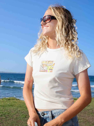 VOLCOM Women's Postered Tee - Off White