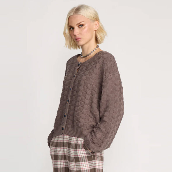 VOLCOM Women's Snug Lyfe Cardigan - Black Plum