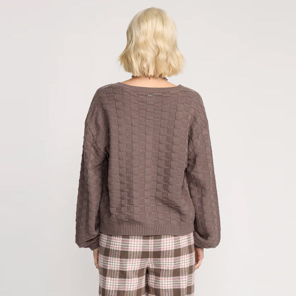 VOLCOM Women's Snug Lyfe Cardigan - Black Plum