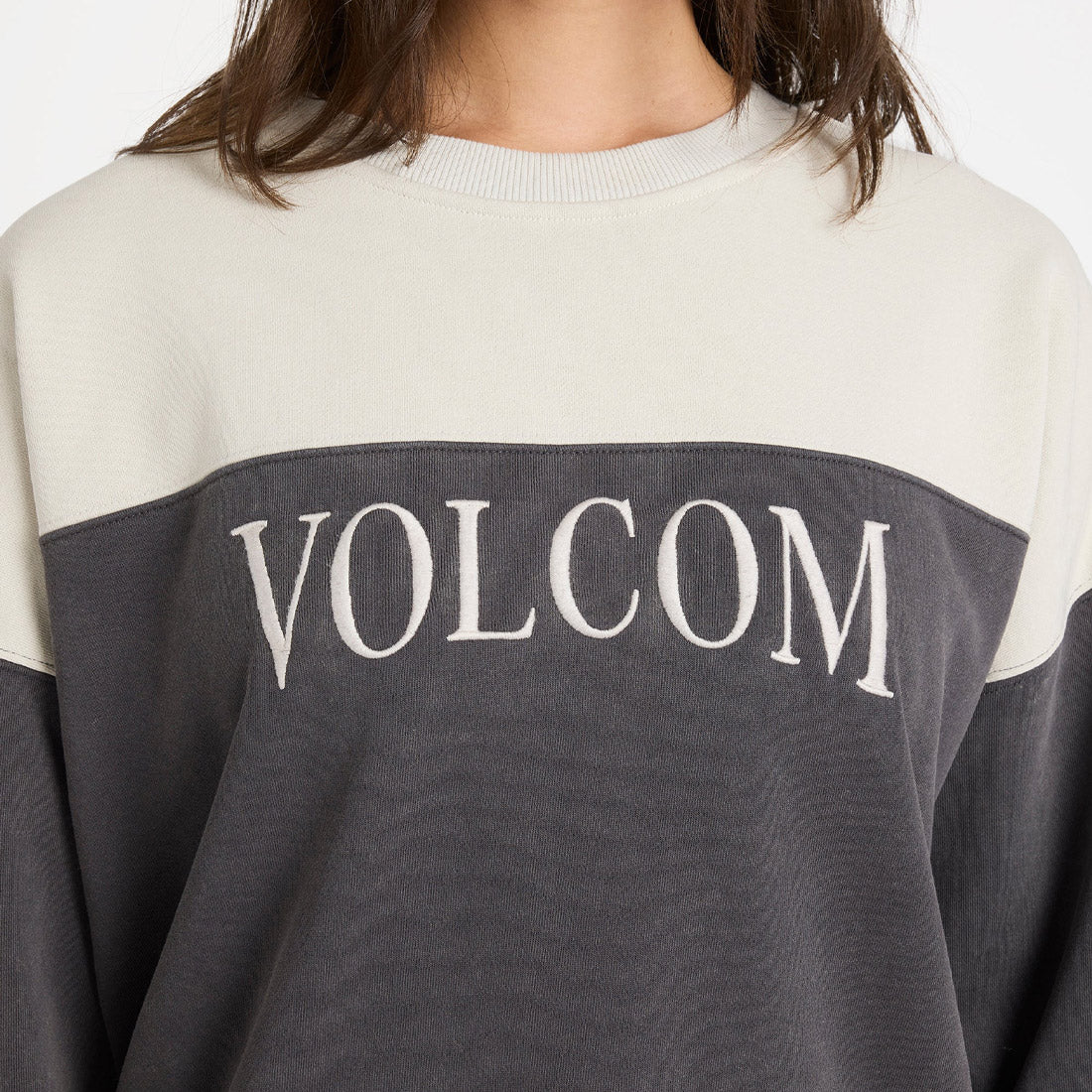VOLCOM Women's Stone Block II Crew - Vintage Black