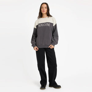 VOLCOM Women's Stone Block II Crew - Vintage Black