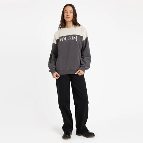 VOLCOM Women's Stone Block II Crew - Vintage Black