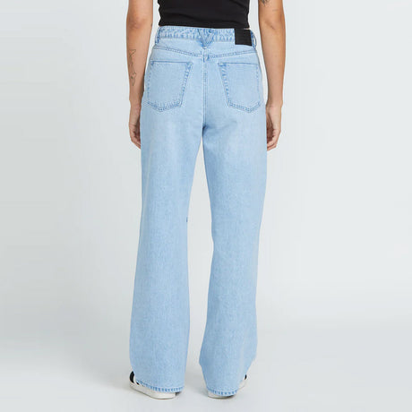 VOLCOM Women's Stoned Boyfriend Hirise Jean - Blue Bird