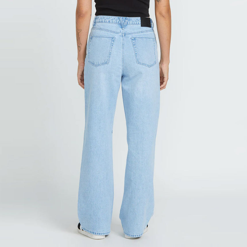 VOLCOM Women's Stoned Boyfriend Hirise Jean - Blue Bird