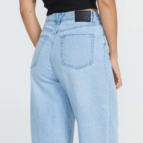 VOLCOM Women's Stoned Boyfriend Hirise Jean - Blue Bird