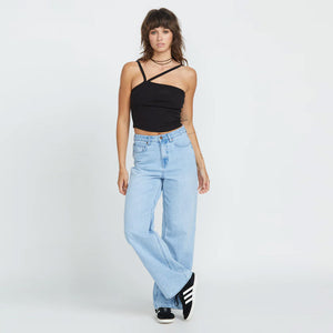 VOLCOM Women's Stoned Boyfriend Hirise Jean - Blue Bird