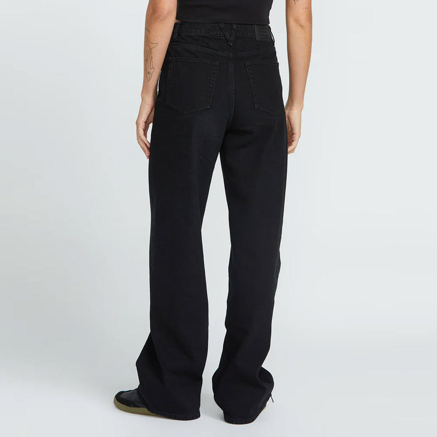 VOLCOM Women's Stoned Boyfriend Hirise Jean - Black