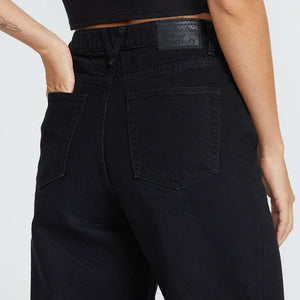 VOLCOM Women's Stoned Boyfriend Hirise Jean - Black