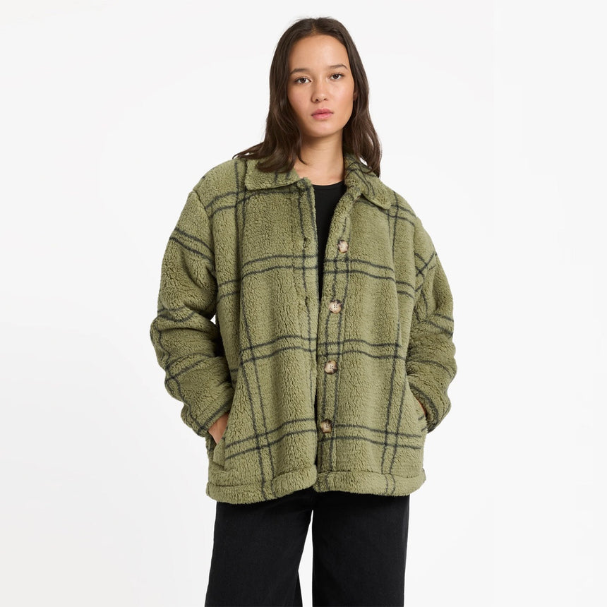 VOLCOM Women's Supa Sonical Shacket - Moss Stone