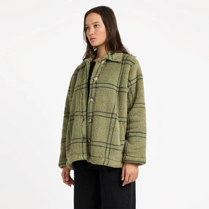 VOLCOM Women's Supa Sonical Shacket - Moss Stone