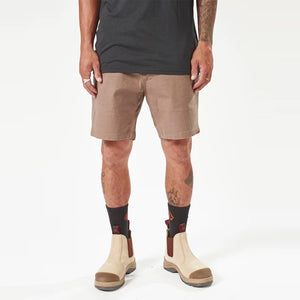 VOLCOM Workwear Caliper Elastic Waist Work Short 17" - Brindle