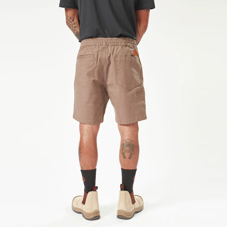 VOLCOM Workwear Caliper Elastic Waist Work Short 17" - Brindle
