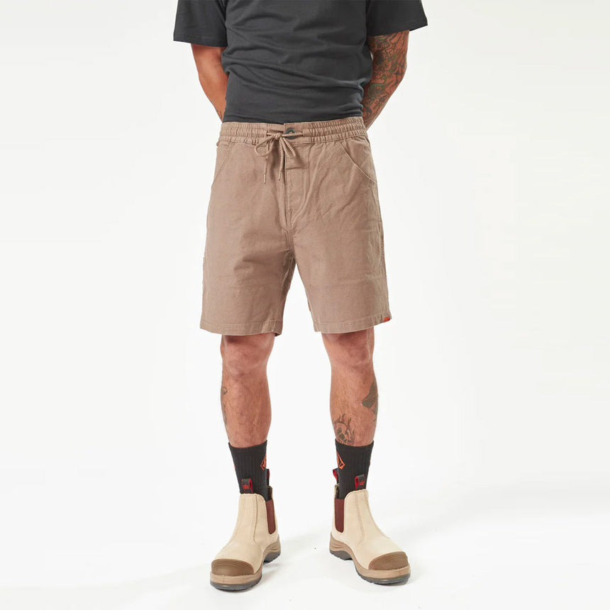 VOLCOM Workwear Caliper Elastic Waist Work Short 17" - Brindle