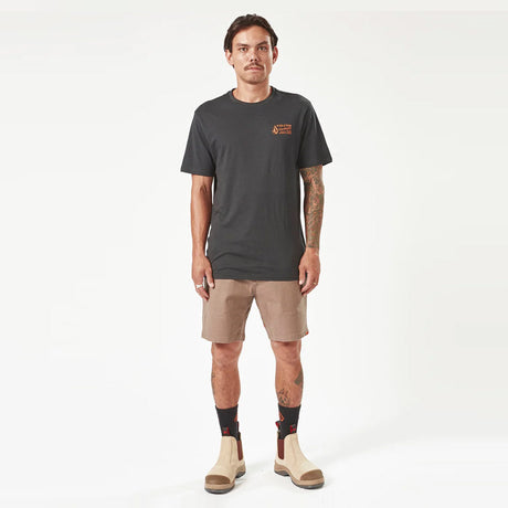 VOLCOM Workwear Caliper Elastic Waist Work Short 17" - Brindle