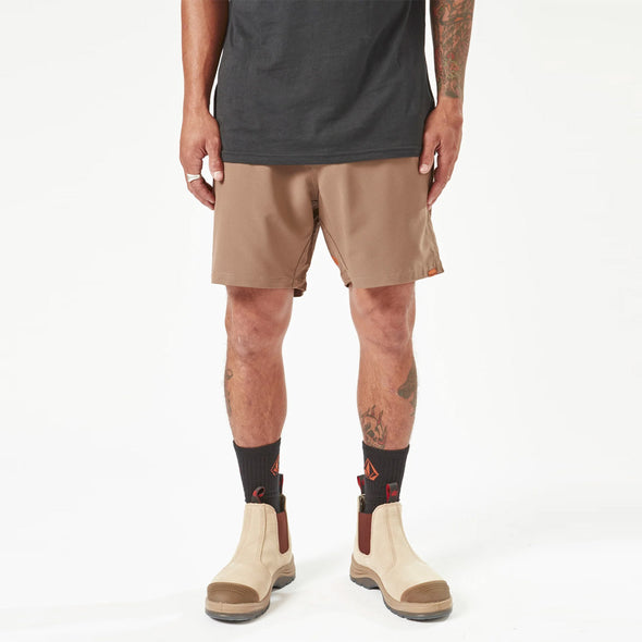 VOLCOM Workwear Rack Elastic Waist 17" Hybrid Short - Brindle