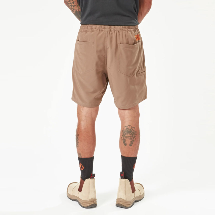 VOLCOM Workwear Rack Elastic Waist 17" Hybrid Short - Brindle