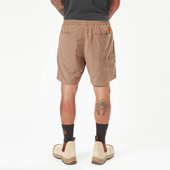 VOLCOM Workwear Rack Elastic Waist 17" Hybrid Short - Brindle