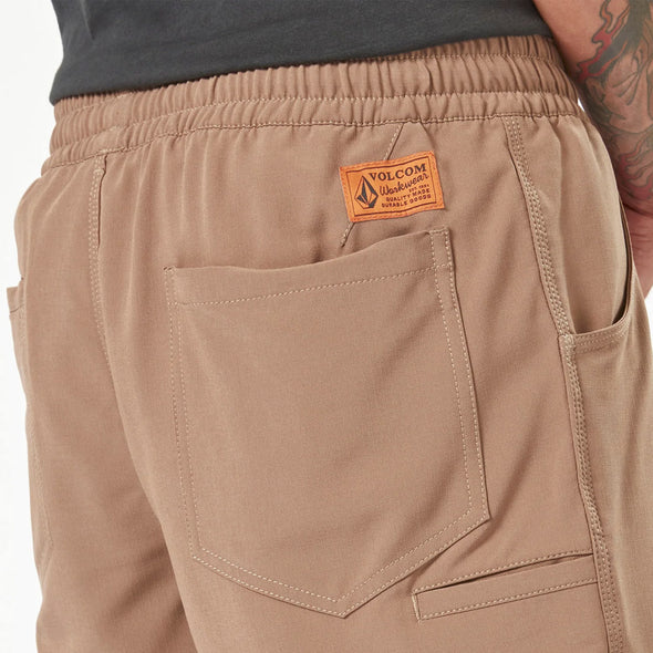 VOLCOM Workwear Rack Elastic Waist 17" Hybrid Short - Brindle