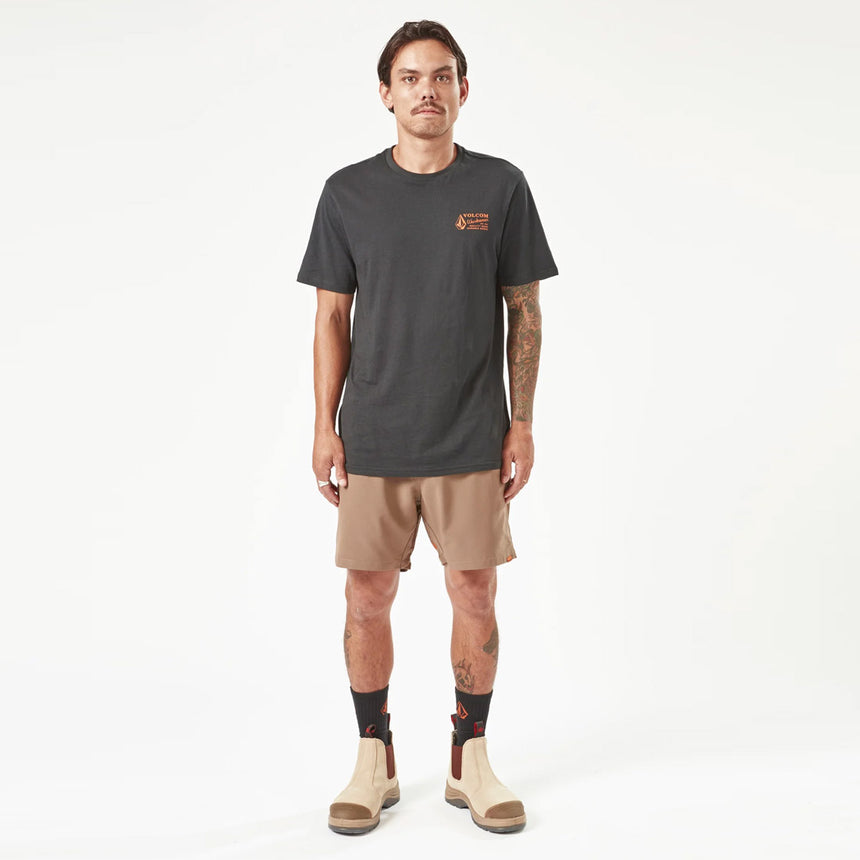 VOLCOM Workwear Rack Elastic Waist 17" Hybrid Short - Brindle