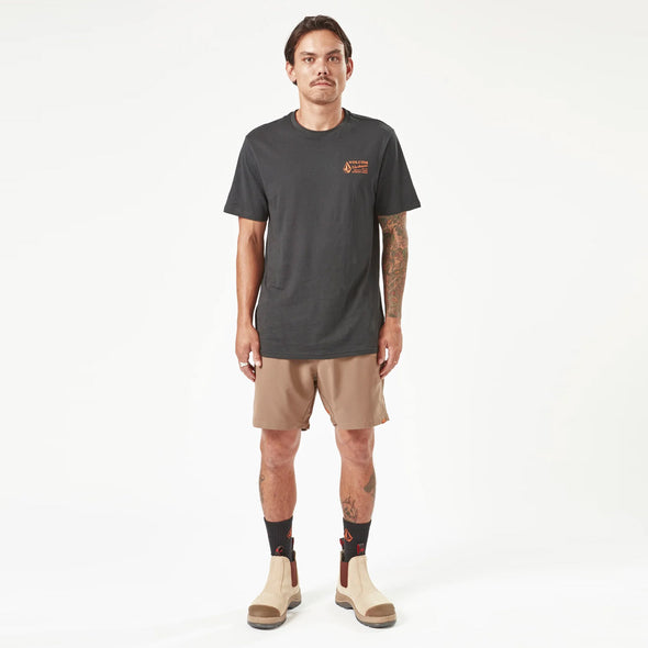 VOLCOM Workwear Rack Elastic Waist 17" Hybrid Short - Brindle