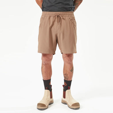 VOLCOM Workwear Rack Elastic Waist 17" Hybrid Short - Brindle
