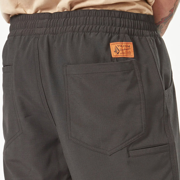 VOLCOM Workwear Rack Elastic Waist Hybrid 17" Short - Black