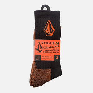 VOLCOM Workwear Sock 3 Pack - Black