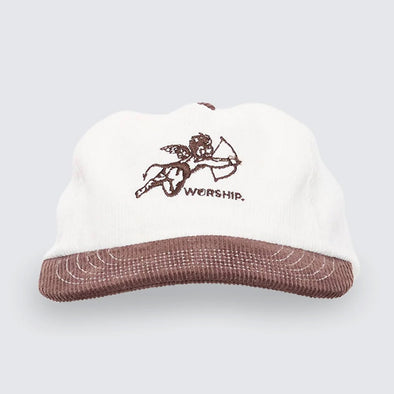 WORSHIP Cherub Cord 5 Panel Hat - Dark Choc