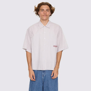 WORSHIP Data Point Box Crop Short Sleeve Shirt - Vapour Grey