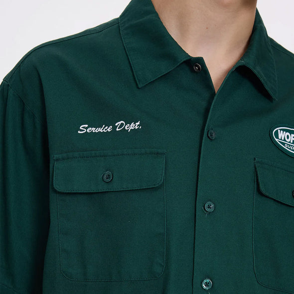 WORSHIP Department Short Sleeve Workshirt - Hunter Green