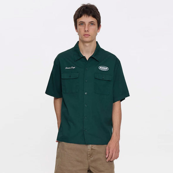 WORSHIP Department Short Sleeve Workshirt - Hunter Green