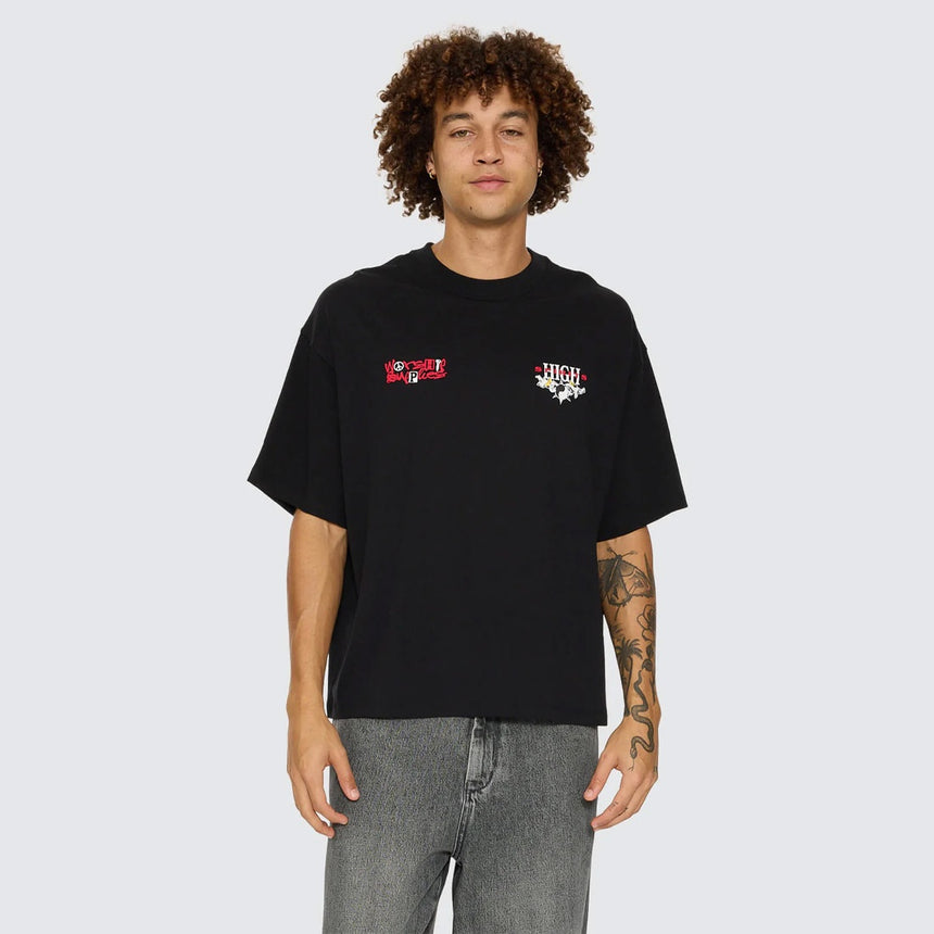 WORSHIP Fusion Box Crop Tee - Black